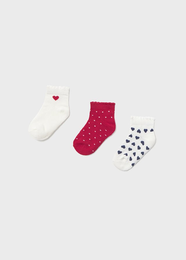 Pack 3 Calzini Cotone Rosso 10141/42 corredino e abbigliamento neonato | NANU' BABY