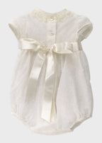 Pagliaccetto Cerimonia Lino Panna 23523 corredino e abbigliamento neonato | NANU' BABY