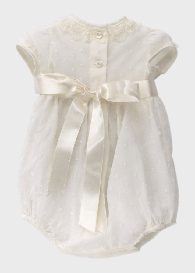 Pagliaccetto Cerimonia Lino Panna 23523 corredino e abbigliamento neonato | NANU' BABY