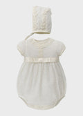 Pagliaccetto Cerimonia Lino Panna 23523 corredino e abbigliamento neonato | NANU' BABY