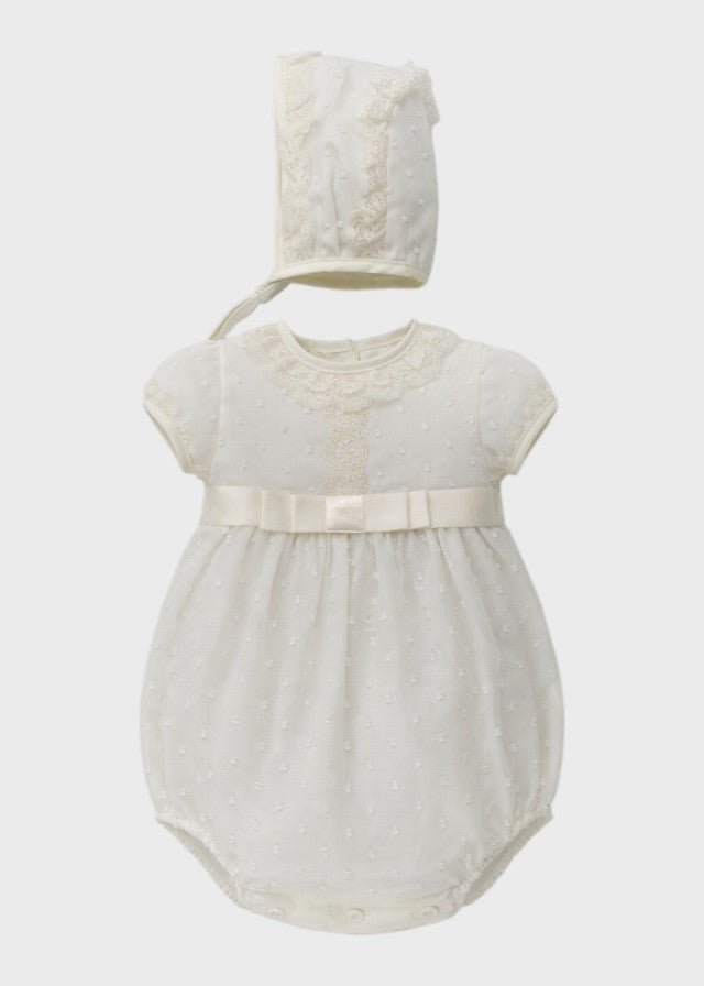 Pagliaccetto Cerimonia Lino Panna 23523 corredino e abbigliamento neonato | NANU' BABY