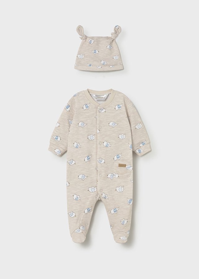 Pagliaccetto Cotone Cappello Avorio 1718/68 corredino e abbigliamento neonato | NANU' BABY
