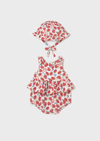 Pagliaccetto Cotone Cappello Rosso 1632/25 corredino e abbigliamento neonato | NANU' BABY