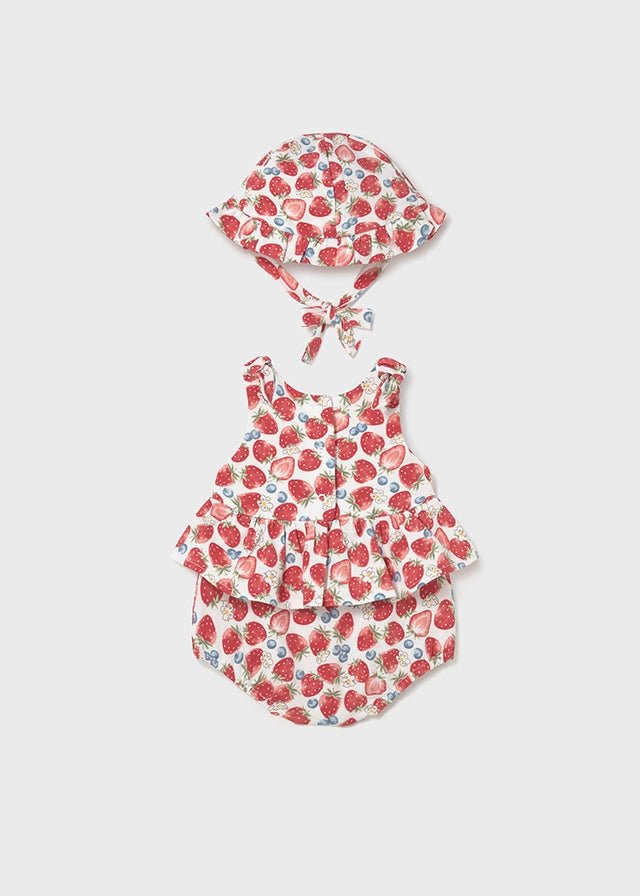 Pagliaccetto Cotone Cappello Rosso 1632/25 corredino e abbigliamento neonato | NANU' BABY