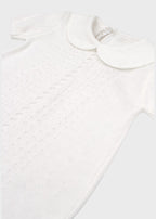 Pagliaccetto Cotone Trecce Bianco 351 corredino e abbigliamento neonato | NANU' BABY