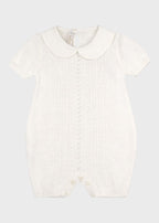 Pagliaccetto Cotone Trecce Bianco 351 corredino e abbigliamento neonato | NANU' BABY