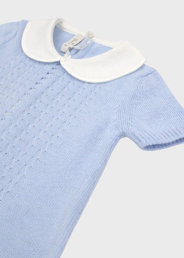 Pagliaccetto Cotone Trecce Cielo 351 corredino e abbigliamento neonato | NANU' BABY