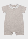 Pagliaccetto Neonata Jersey Ricamo Beige C63122/B - A corredino e abbigliamento neonato | NANU' BABY