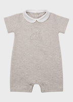 Pagliaccetto Neonata Jersey Ricamo Beige C63122/B - A corredino e abbigliamento neonato | NANU' BABY