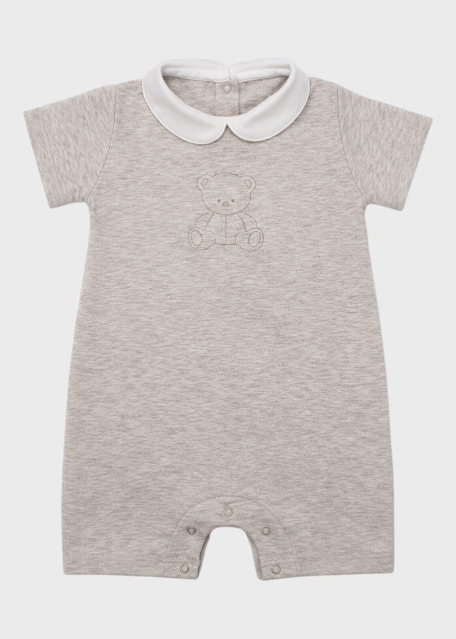 Pagliaccetto Neonata Jersey Ricamo Beige C63122/B - A corredino e abbigliamento neonato | NANU' BABY
