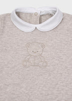 Pagliaccetto Neonata Jersey Ricamo Beige C63122/B - A corredino e abbigliamento neonato | NANU' BABY