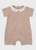 Pagliaccetto Neonata Jersey Ricamo Beige C63122/B - B corredino e abbigliamento neonato | NANU' BABY
