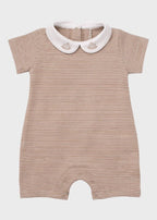 Pagliaccetto Neonata Jersey Ricamo Beige C63122/B - B corredino e abbigliamento neonato | NANU' BABY