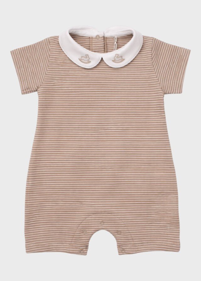 Pagliaccetto Neonata Jersey Ricamo Beige C63122/B - B corredino e abbigliamento neonato | NANU' BABY