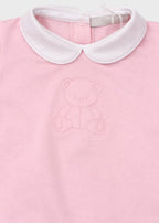 Pagliaccetto Neonata Jersey Ricamo Rosa C63122/R - A corredino e abbigliamento neonato | NANU' BABY