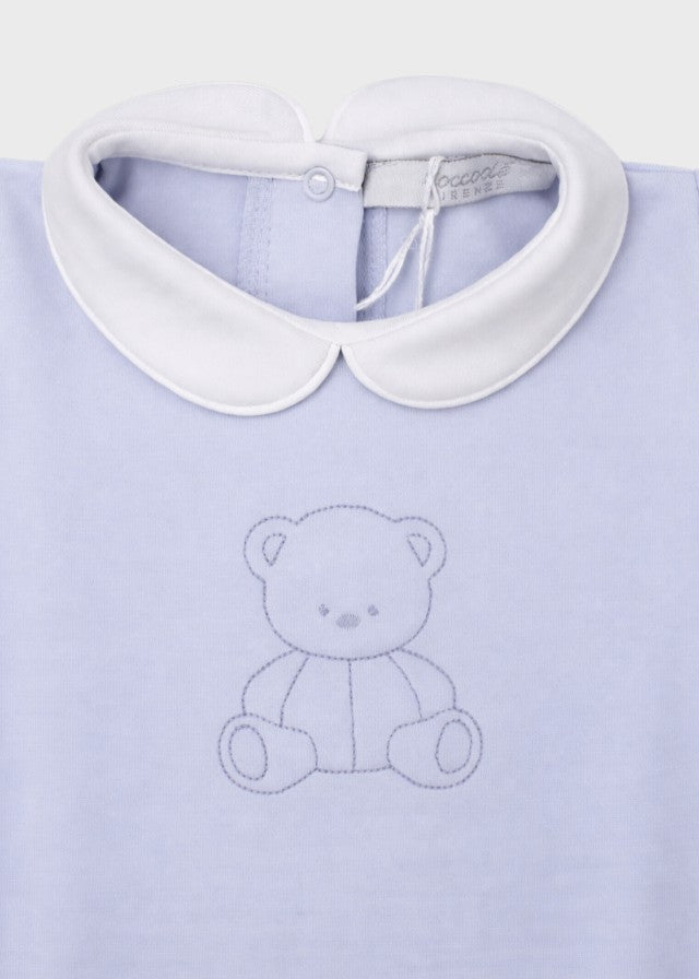Pagliaccetto Neonato Jersey Ricamo Cielo C63122/C - A corredino e abbigliamento neonato | NANU' BABY