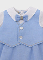 Pagliacetto Cerimonia Lino Cielo 8041/C corredino e abbigliamento neonato | NANU' BABY