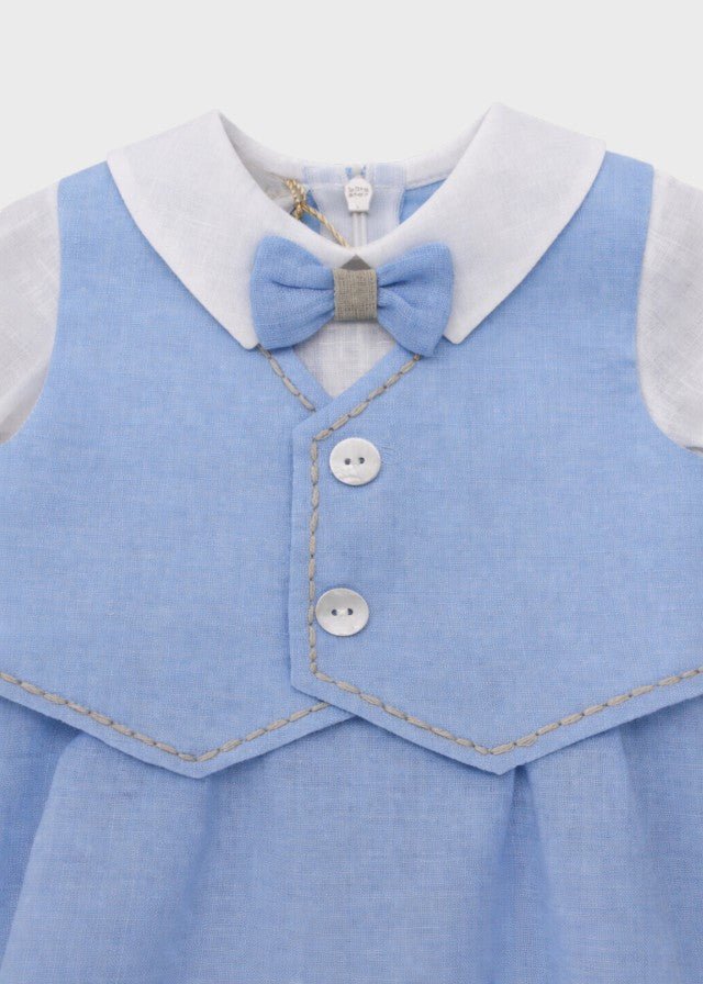 Pagliacetto Cerimonia Lino Cielo 8041/C corredino e abbigliamento neonato | NANU' BABY