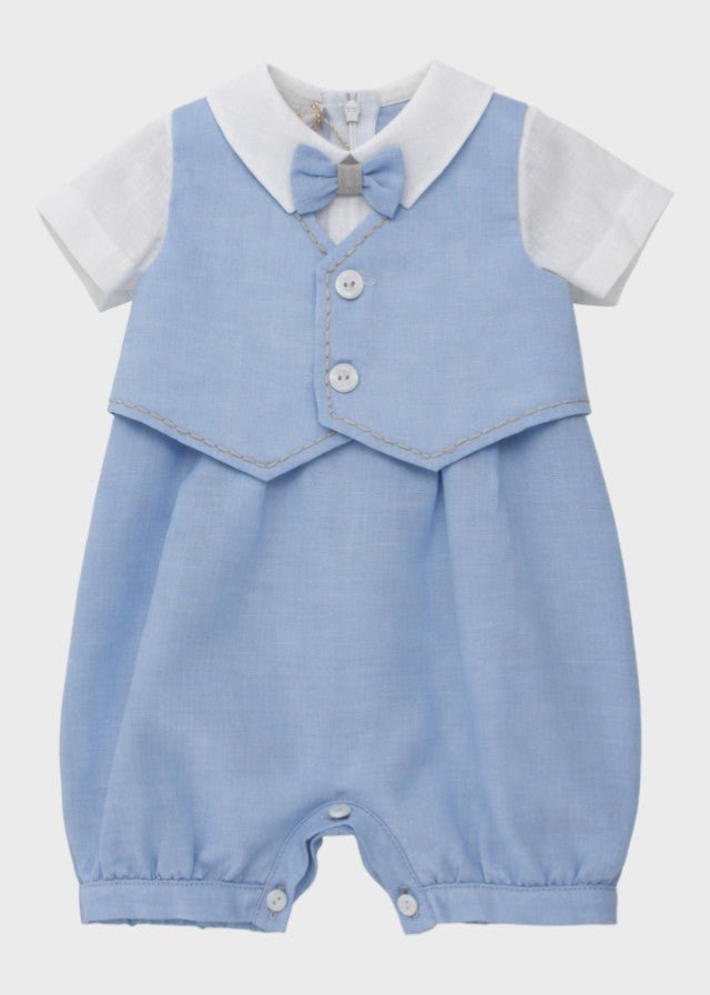 Pagliacetto Cerimonia Lino Cielo 8041/C corredino e abbigliamento neonato | NANU' BABY