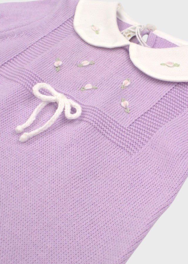 Pagliacetto Cotone Roselline Lilla 373/L corredino e abbigliamento neonato | NANU' BABY