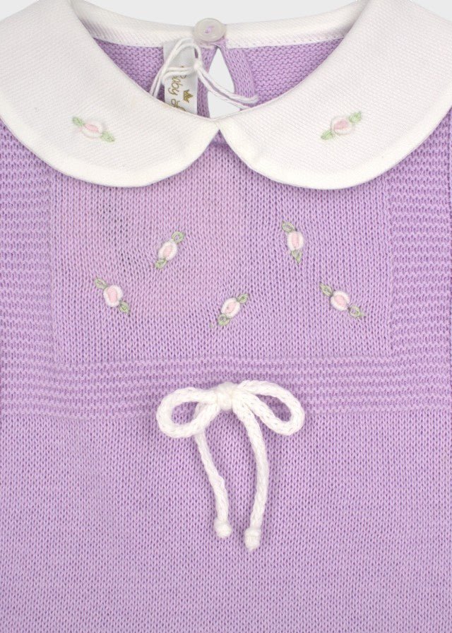 Pagliacetto Cotone Roselline Lilla 373/L corredino e abbigliamento neonato | NANU' BABY