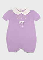 Pagliacetto Cotone Roselline Lilla 373/L corredino e abbigliamento neonato | NANU' BABY