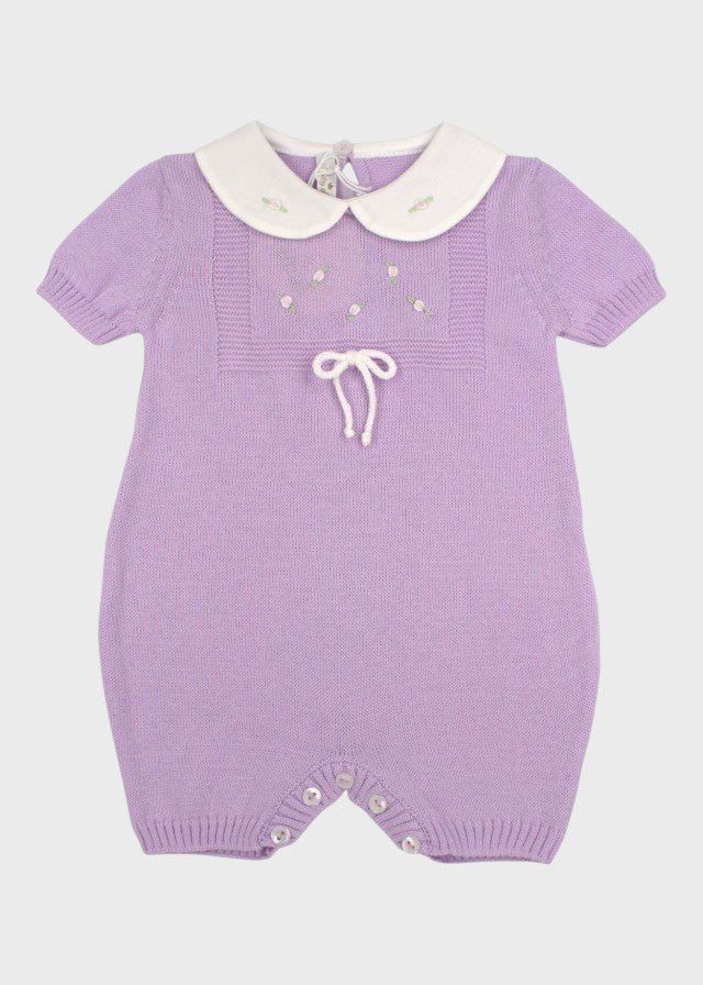 Pagliacetto Cotone Roselline Lilla 373/L corredino e abbigliamento neonato | NANU' BABY