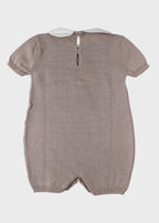 Pagliacetto Cotone Roselline Tortora 373/T corredino e abbigliamento neonato | NANU' BABY