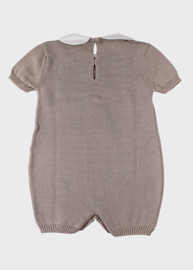 Pagliacetto Cotone Roselline Tortora 373/T corredino e abbigliamento neonato | NANU' BABY