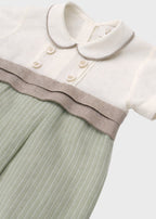 Pagliacetto Lino Fascia Verde PC05104 corredino e abbigliamento neonato | NANU' BABY