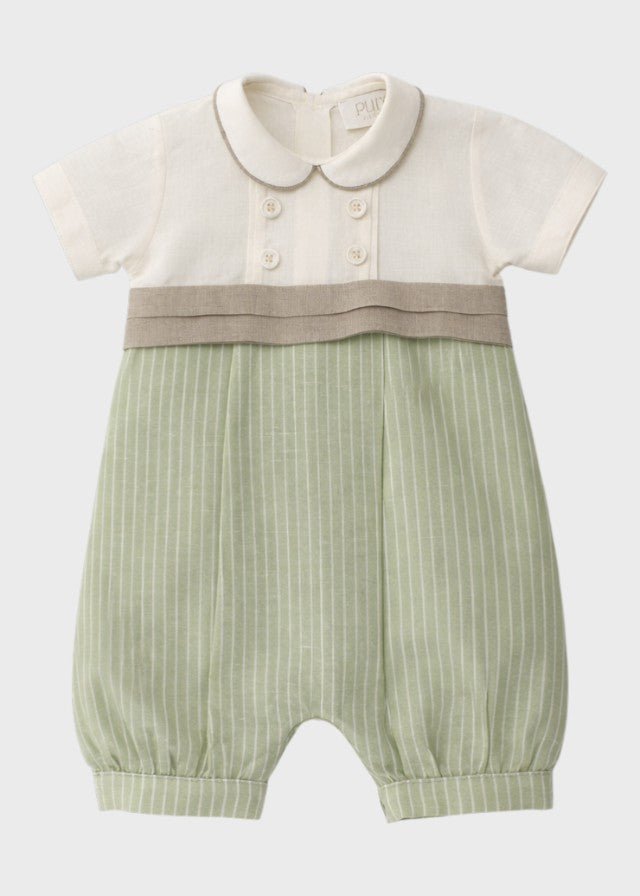 Pagliacetto Lino Fascia Verde PC05104 corredino e abbigliamento neonato | NANU' BABY