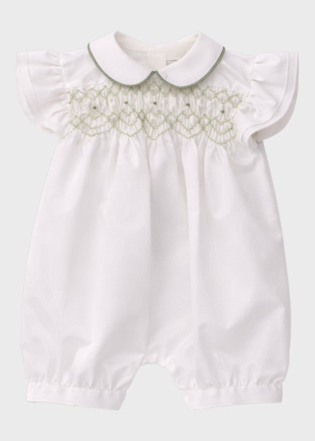 Pagliacetto Taffetas Smock Verde PC05108 corredino e abbigliamento neonato | NANU' BABY