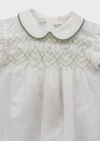 Pagliacetto Taffetas Smock Verde PC05108 corredino e abbigliamento neonato | NANU' BABY