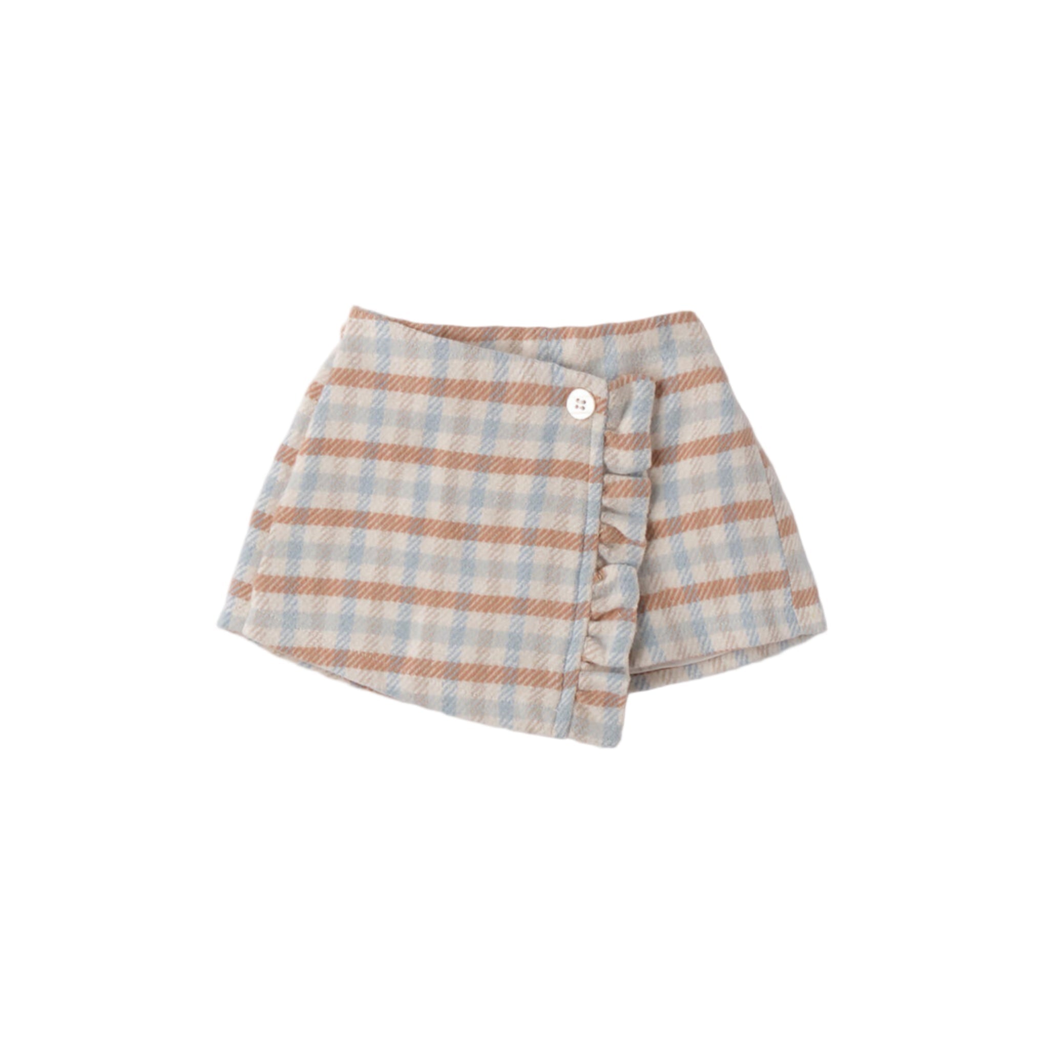 Pantalone Corto Check Effetto Gonna Bimba Bianco 3F743/3942 corredino e abbigliamento neonato | NANU' BABY