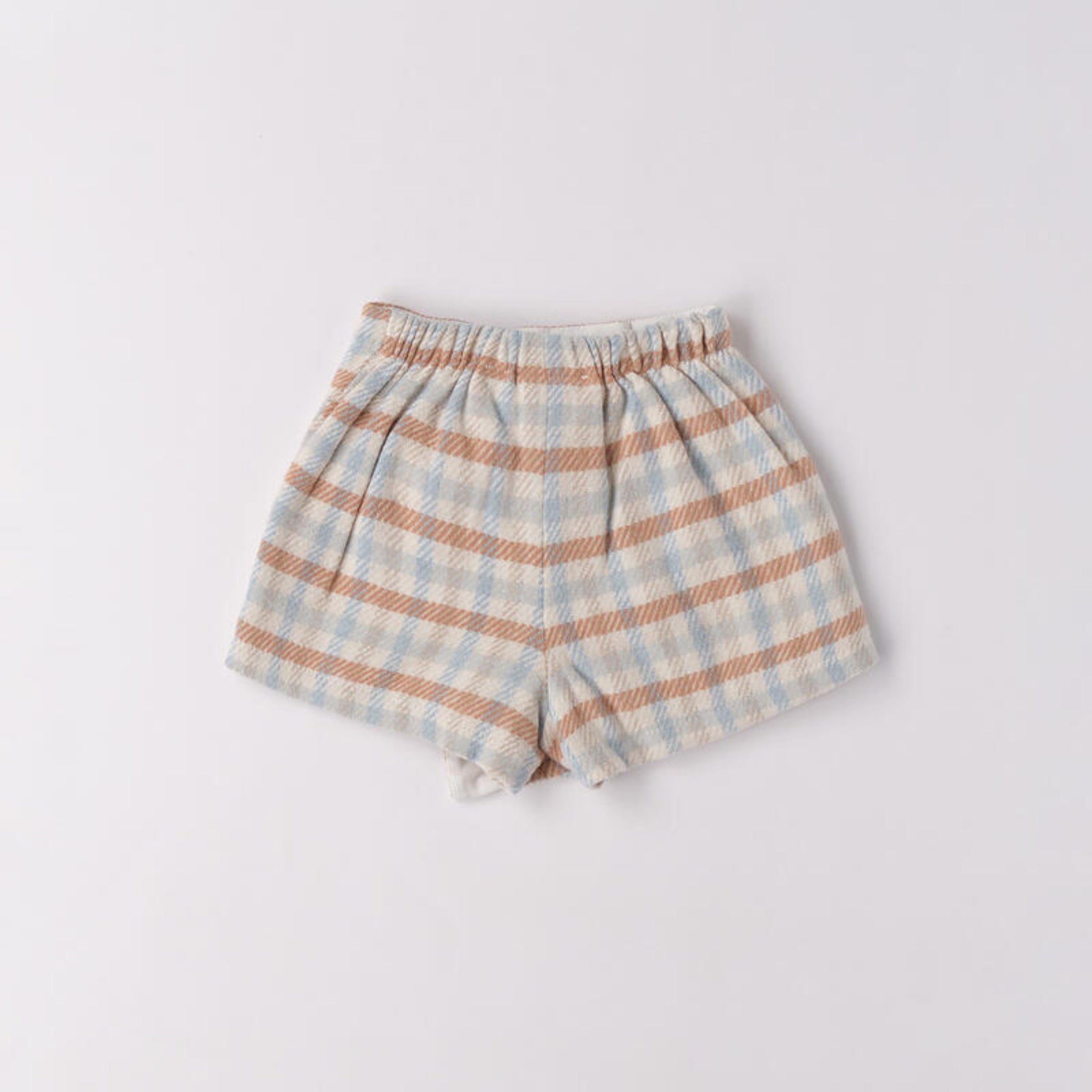 Pantalone Corto Check Effetto Gonna Bimba Bianco 3F743/3942 corredino e abbigliamento neonato | NANU' BABY