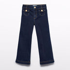 Pantalone denim palazzo Bimba Blu 5722/5 corredino e abbigliamento neonato | NANU' BABY