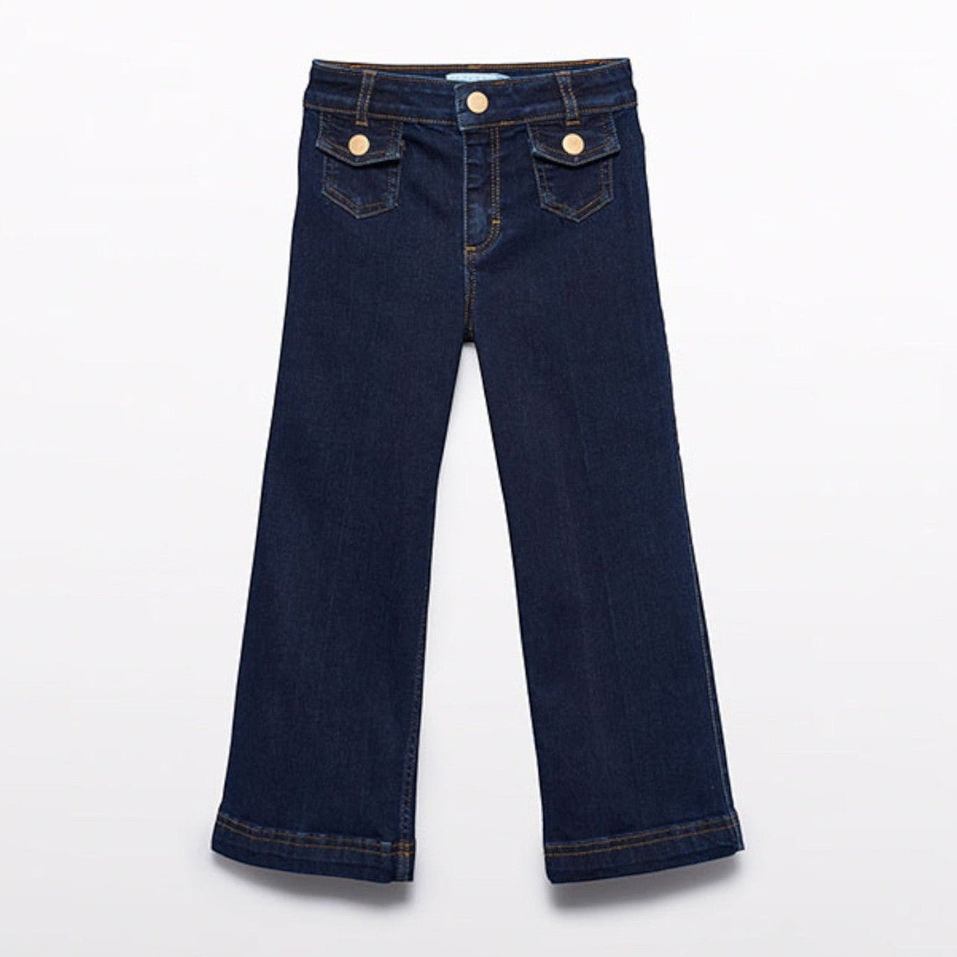 Pantalone denim palazzo Bimba Blu 5722/5 corredino e abbigliamento neonato | NANU' BABY