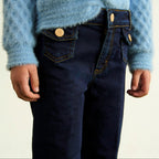 Pantalone denim palazzo Bimba Blu 5722/5 corredino e abbigliamento neonato | NANU' BABY