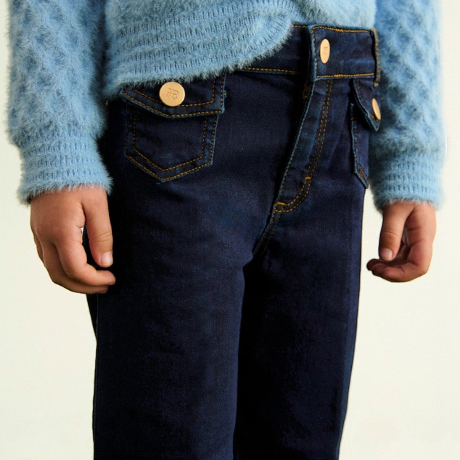 Pantalone denim palazzo Bimba Blu 5722/5 corredino e abbigliamento neonato | NANU' BABY