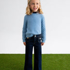 Pantalone denim palazzo Bimba Blu 5722/5 corredino e abbigliamento neonato | NANU' BABY