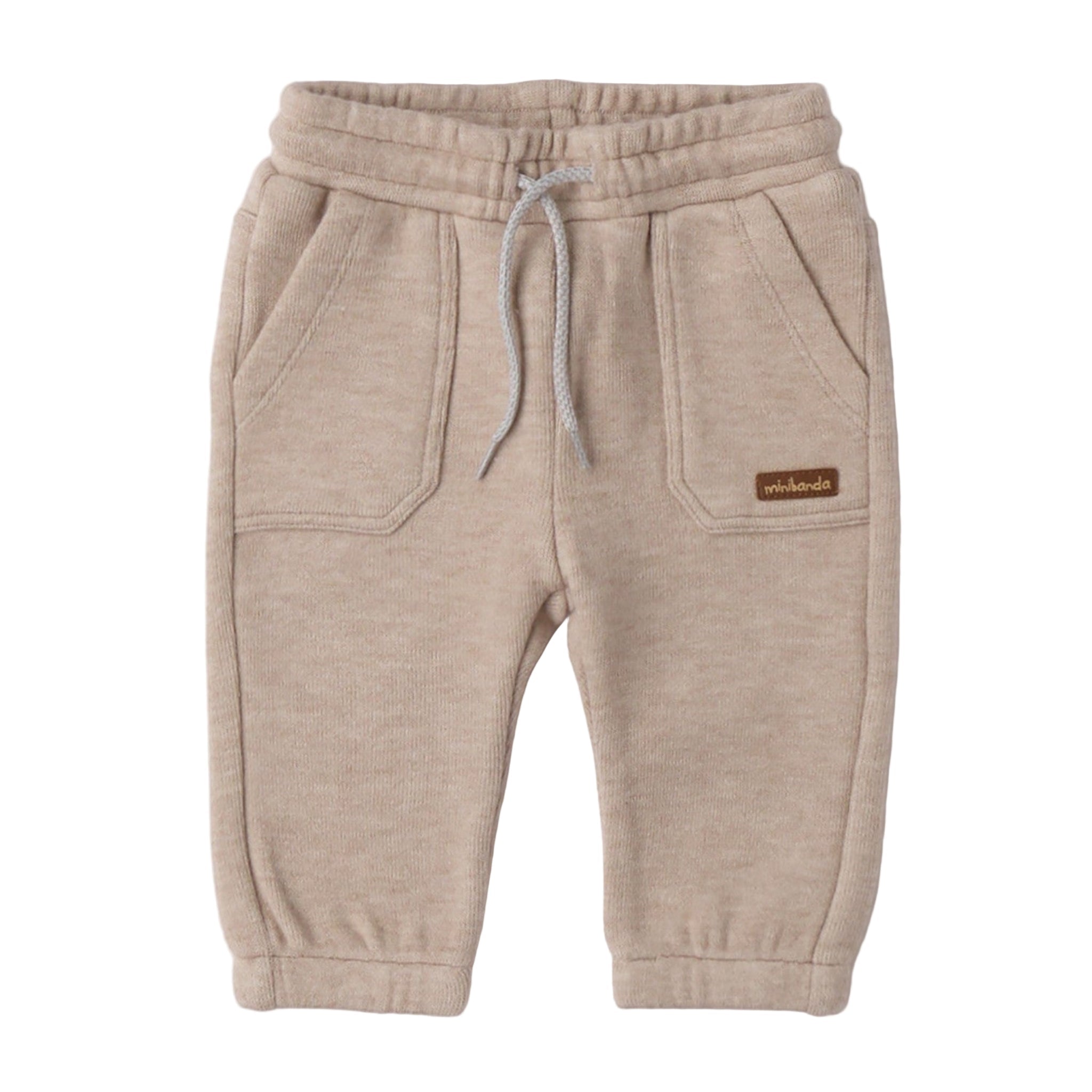 Pantalone Melange Tessuto Tricot Bimbo Beige 3F626/8965 corredino e abbigliamento neonato | NANU' BABY