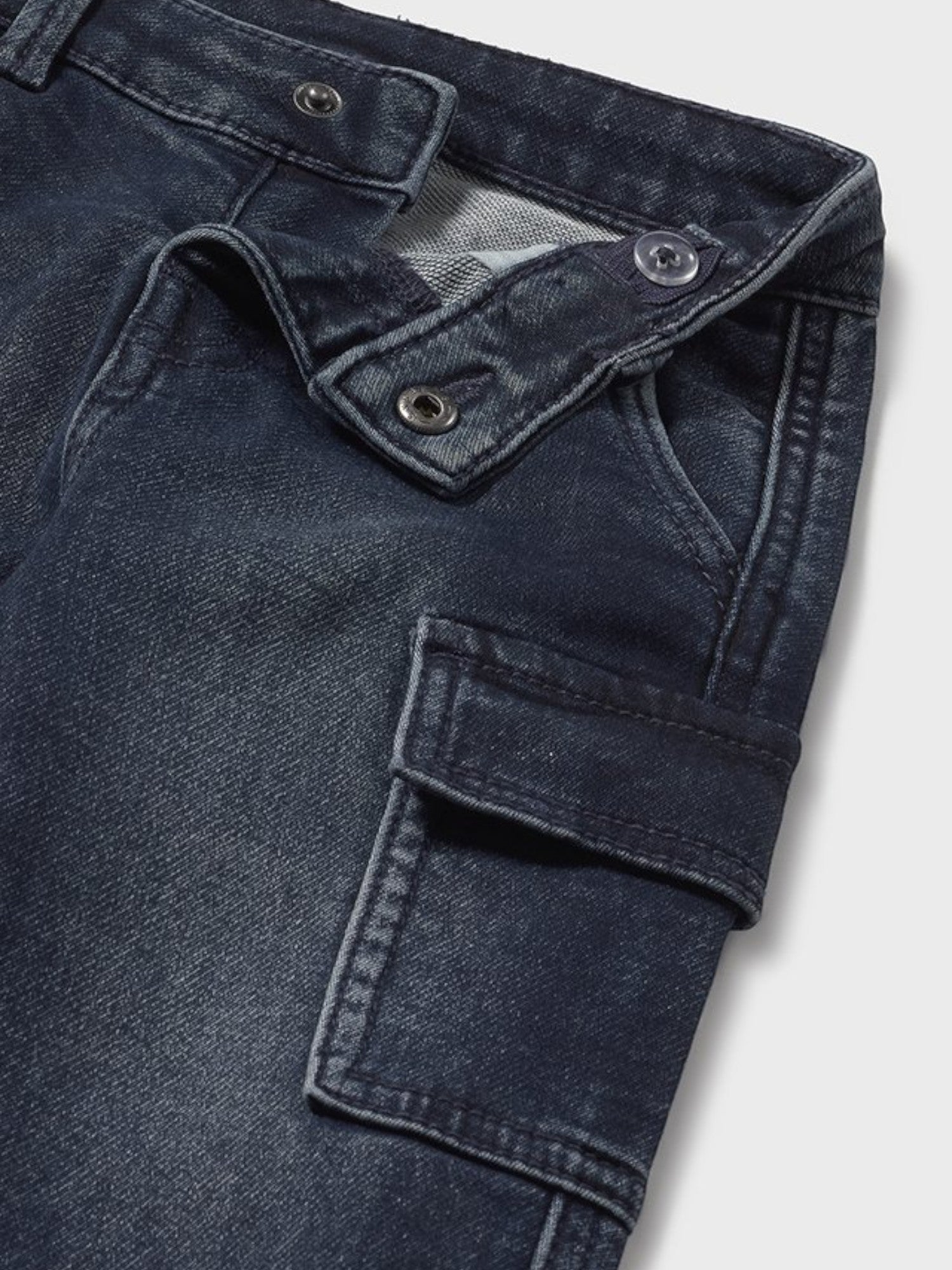 Pantalone soft denim cargo Bimbo Blu 2505/29 corredino e abbigliamento neonato | NANU' BABY