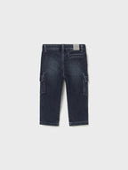 Pantalone soft denim cargo Bimbo Blu 2505/29 corredino e abbigliamento neonato | NANU' BABY