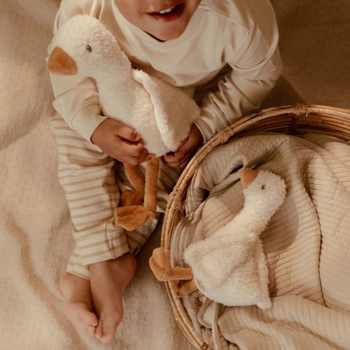 Peluche Oca 25 cm Bianco LD8405 corredino e abbigliamento neonato | NANU' BABY