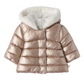 Piumino Cappuccio Neonata Effetto Perlato 3F738/941 corredino e abbigliamento neonato | NANU' BABY