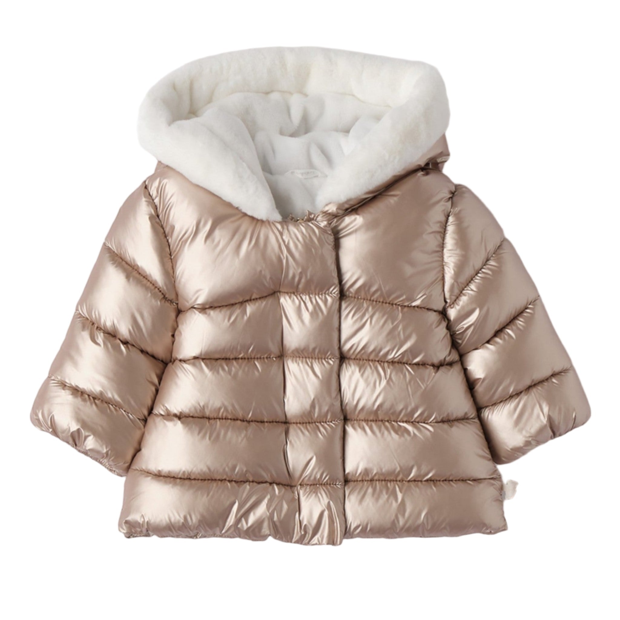 Piumino Cappuccio Neonata Effetto Perlato 3F738/941 corredino e abbigliamento neonato | NANU' BABY
