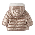 Piumino Cappuccio Neonata Effetto Perlato 3F738/941 corredino e abbigliamento neonato | NANU' BABY