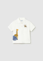 Polo Cotone Stampa Bianco 1108/16 corredino e abbigliamento neonato | NANU' BABY