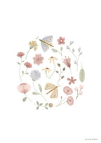 Poster Fiori e Farfalle - A3 ROSA PW11421690 corredino e abbigliamento neonato | NANU' BABY