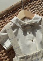 Ivory Bow Tie Overalls 7991